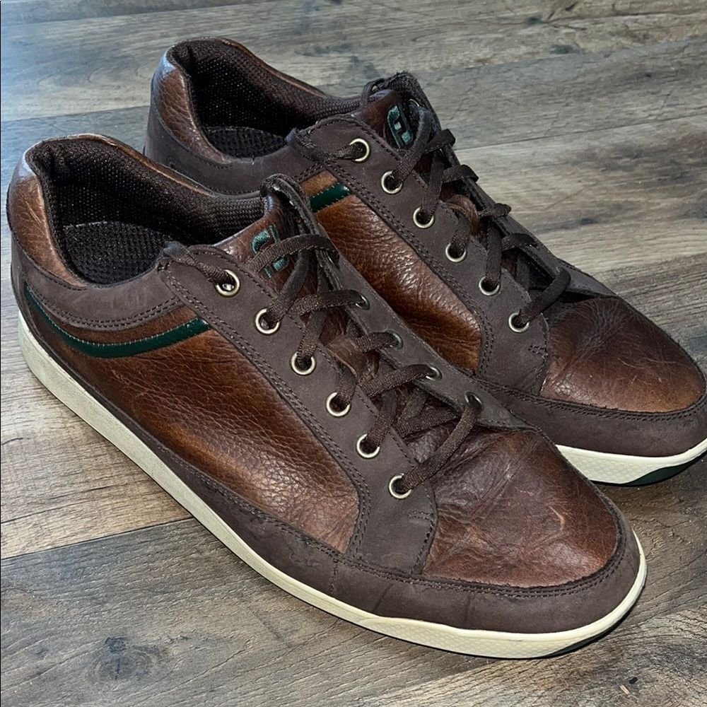 FootJoy FJ Contour Casual Spikeless Leather Brown Golf Shoes Mens 11.5 M 54275
